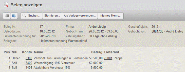 Buchung der Endabrechnung Buchung der Endabrechnung